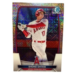 Shohei Ohtani Topps Chrome Refractor Baseball Card ~ Los Angeles Dodgers